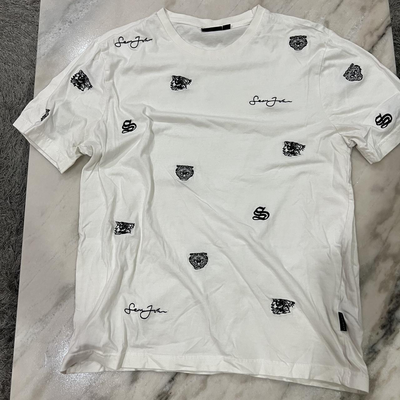 Sean John White Tiger Head Print T The