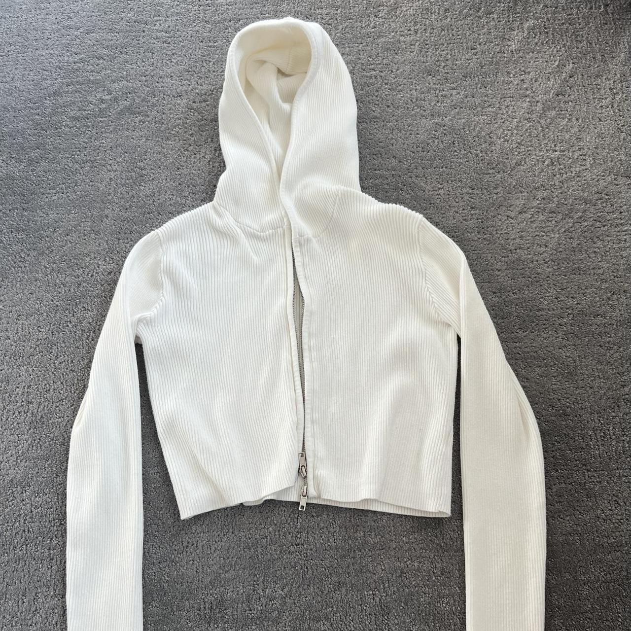 brandy melville white zip up... Depop