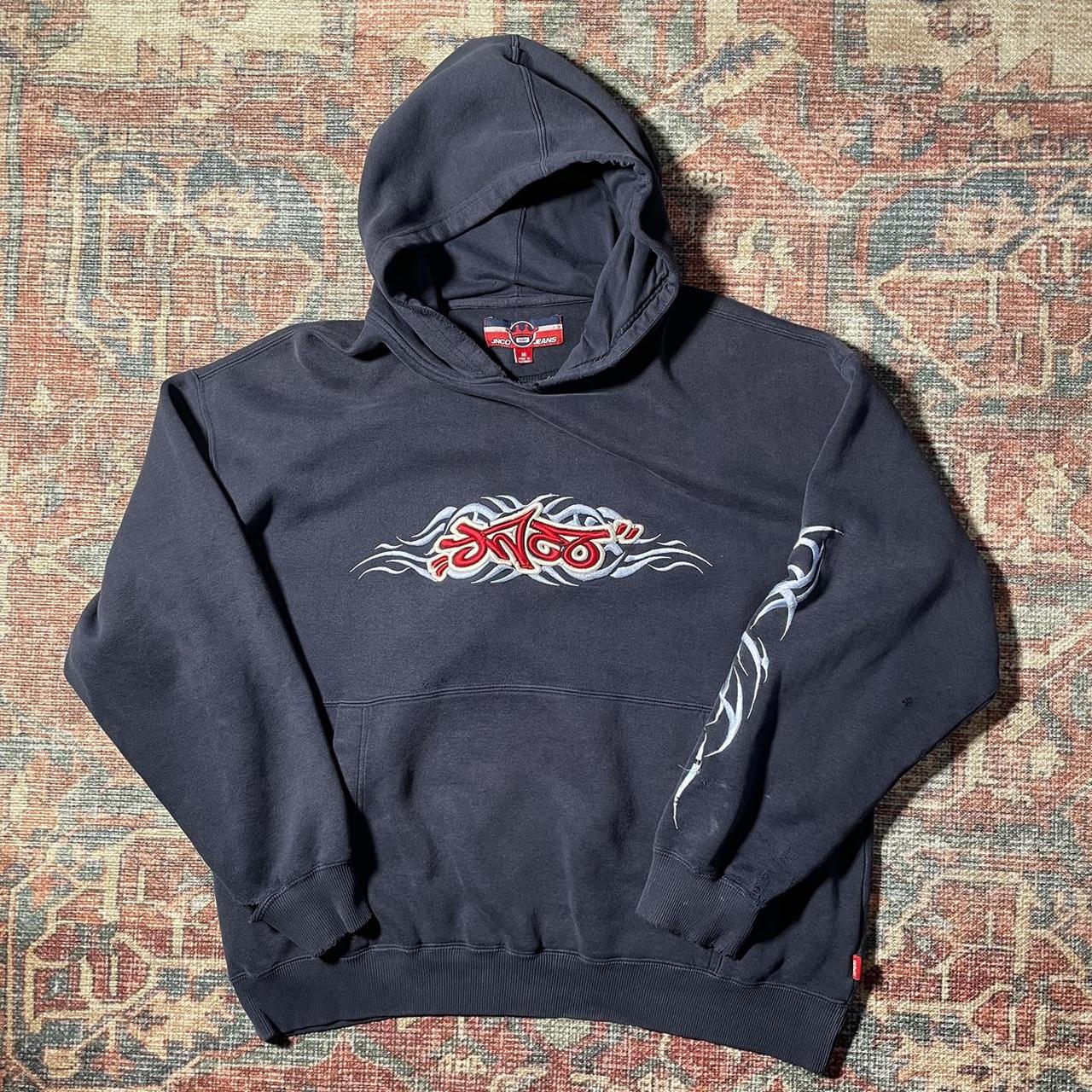 JNCO HOODIE TRIBAL nice distressing on... - Depop