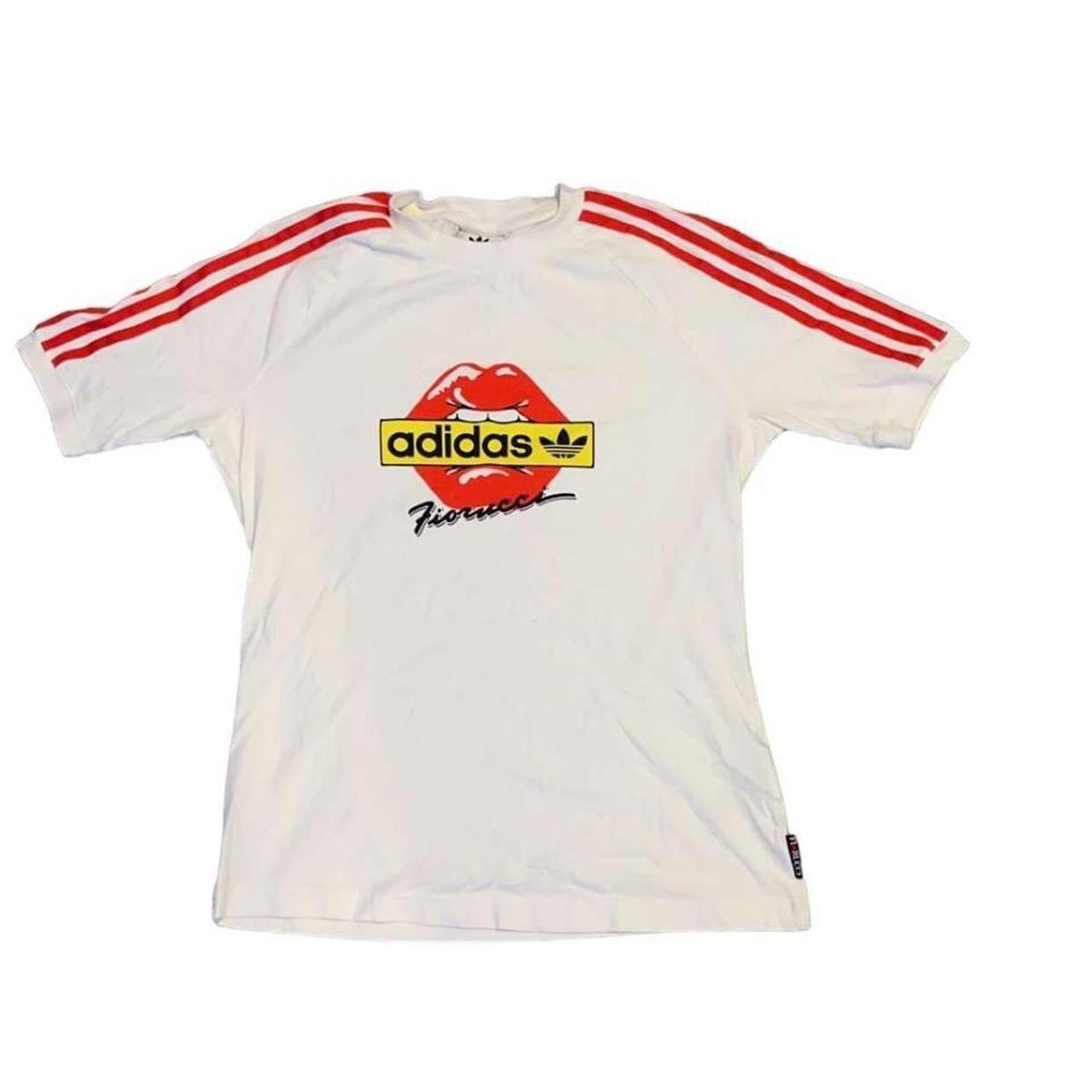 Women's Adidas's Fiorucci lip T-Shirt White/Red Size | Depop