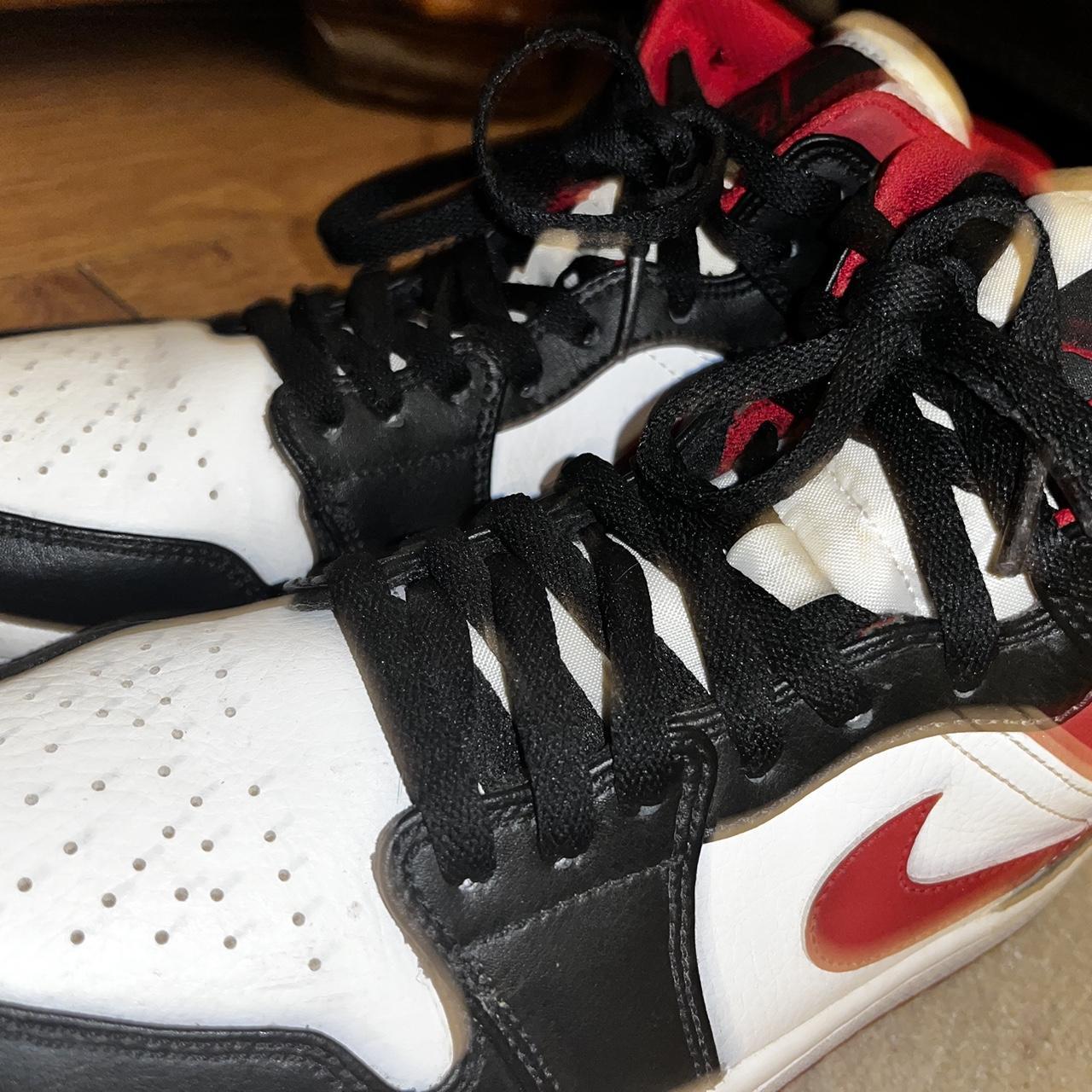 mens black red and white jordans