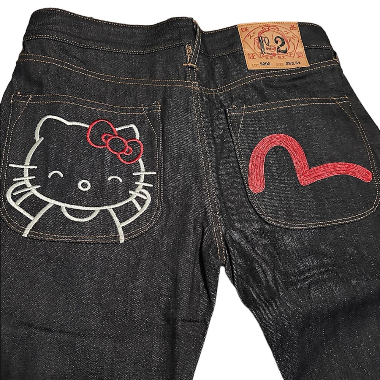 Hello Kitty Evisu Jeans 31x34 Hello Kitty X Depop