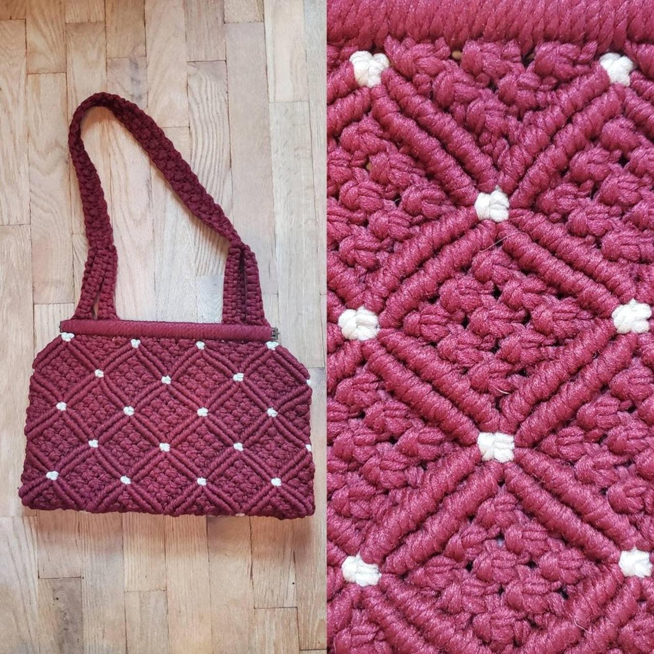 Vintage macrame handbag | Handbag essentials, Macrame knot, Fabric bag