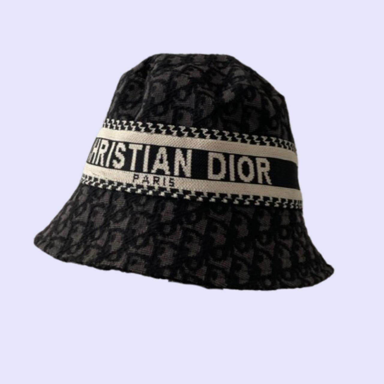 Christian Dior Women's Black and White Hat | Depop