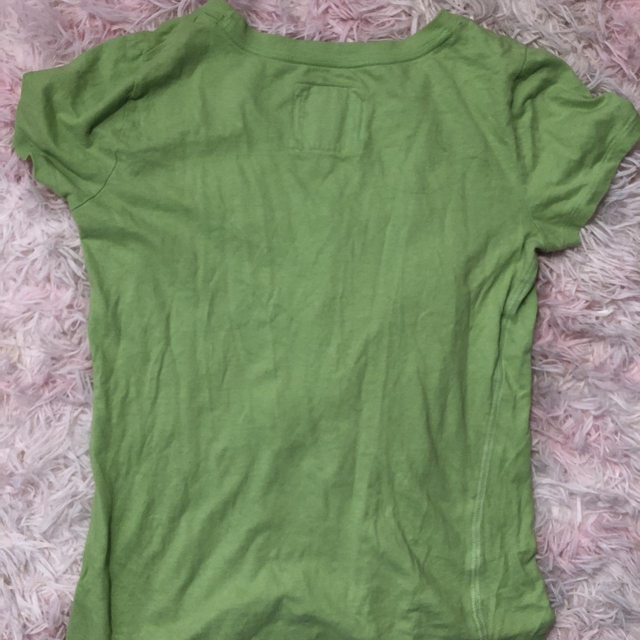 Women's Green and White T-shirt | Depop