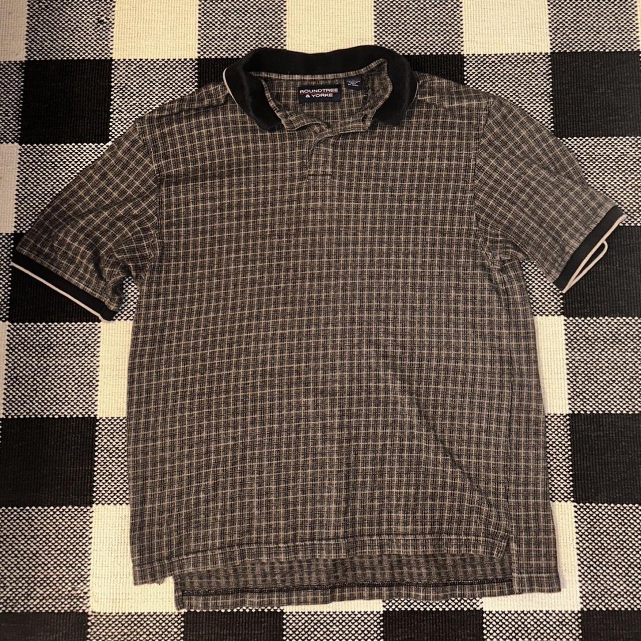 Vintage Large black and grey Roundtree and York polo - Depop