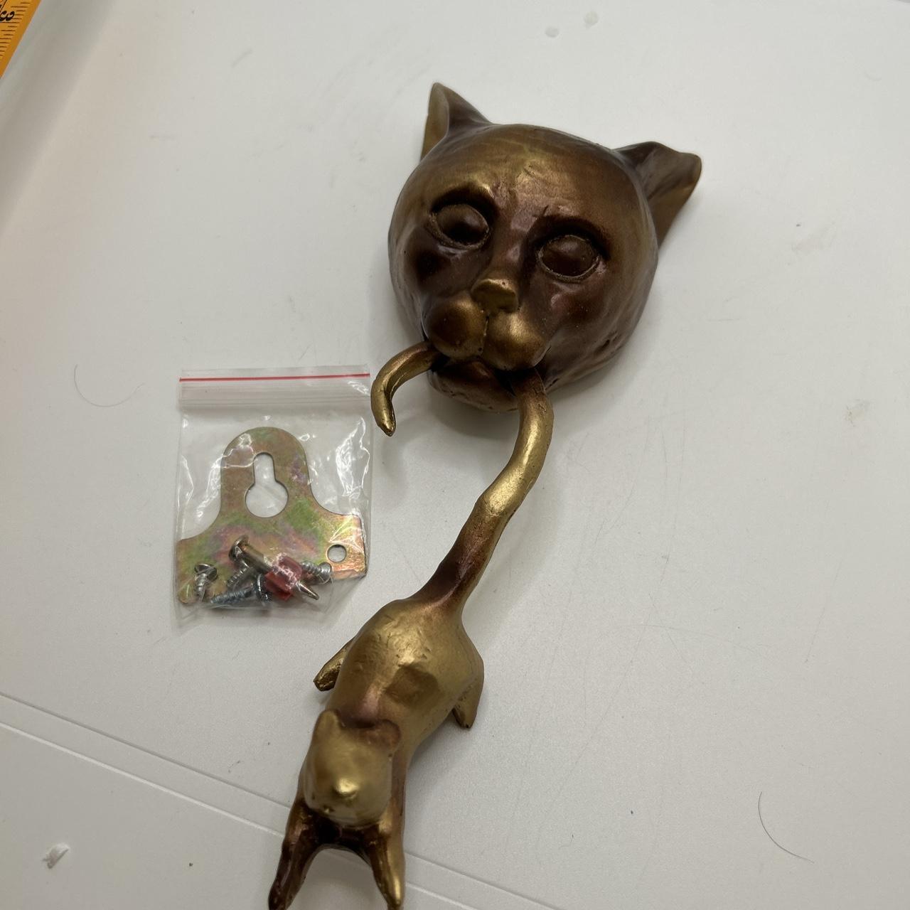 Cat and Mouse Door Knocker Wall Statue Sculpture... Depop