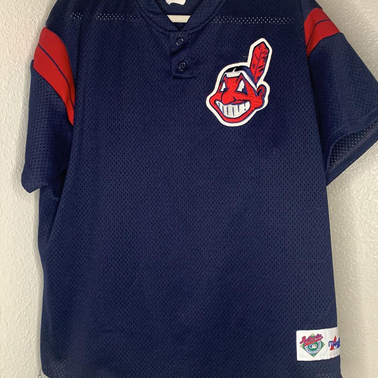 Vintage Cleveland Indians Baseball Jersey 90s - Depop