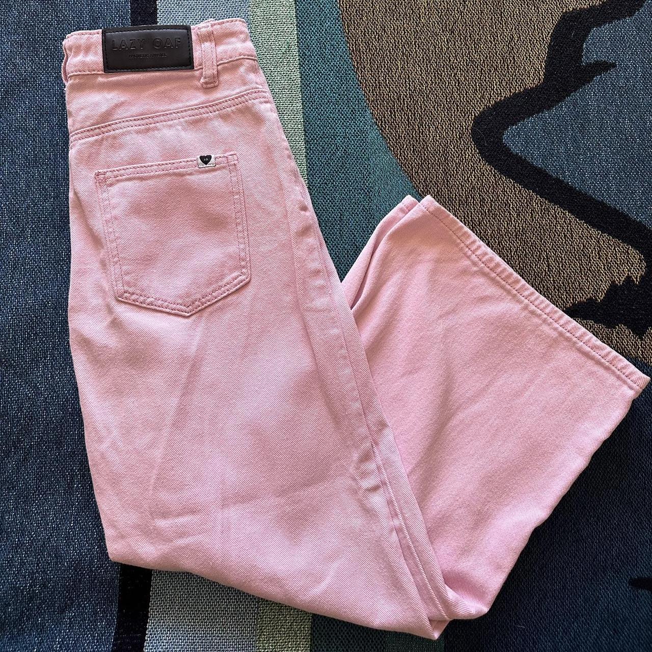 Lazy Oaf Pink Cropped Wide Leg Jeans 💕 From ~2018 Depop 8164