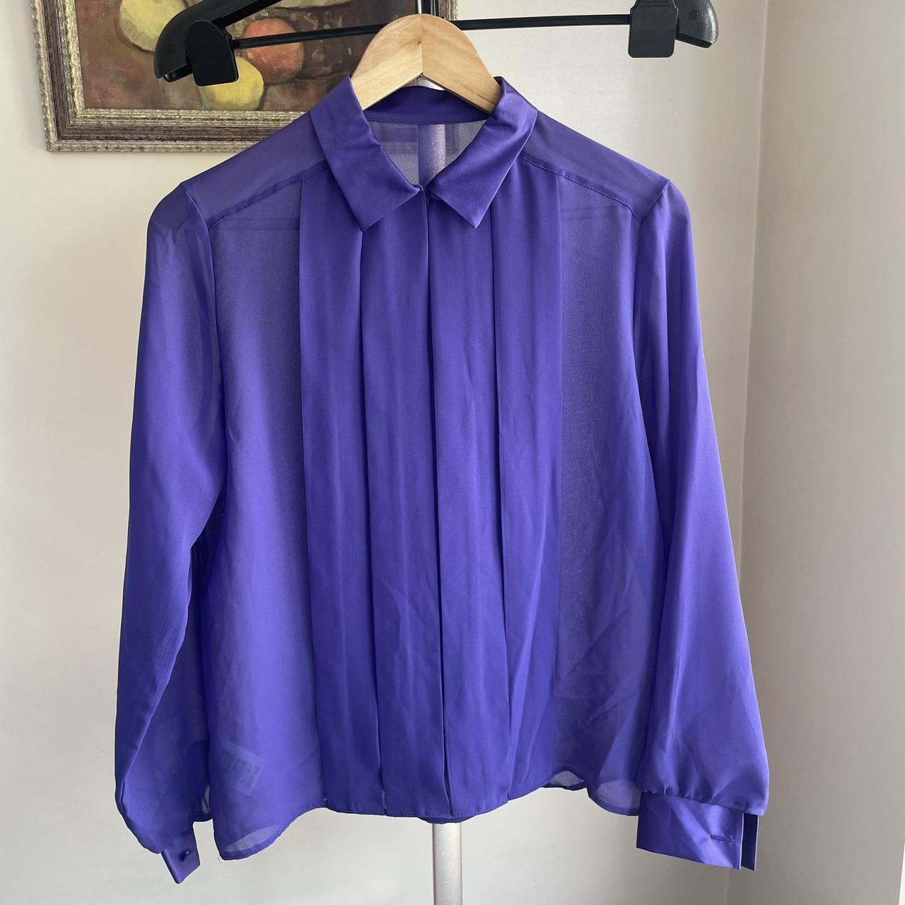 Genuine Vintage late 80s bright purple shirt 💜🍇 ... - Depop