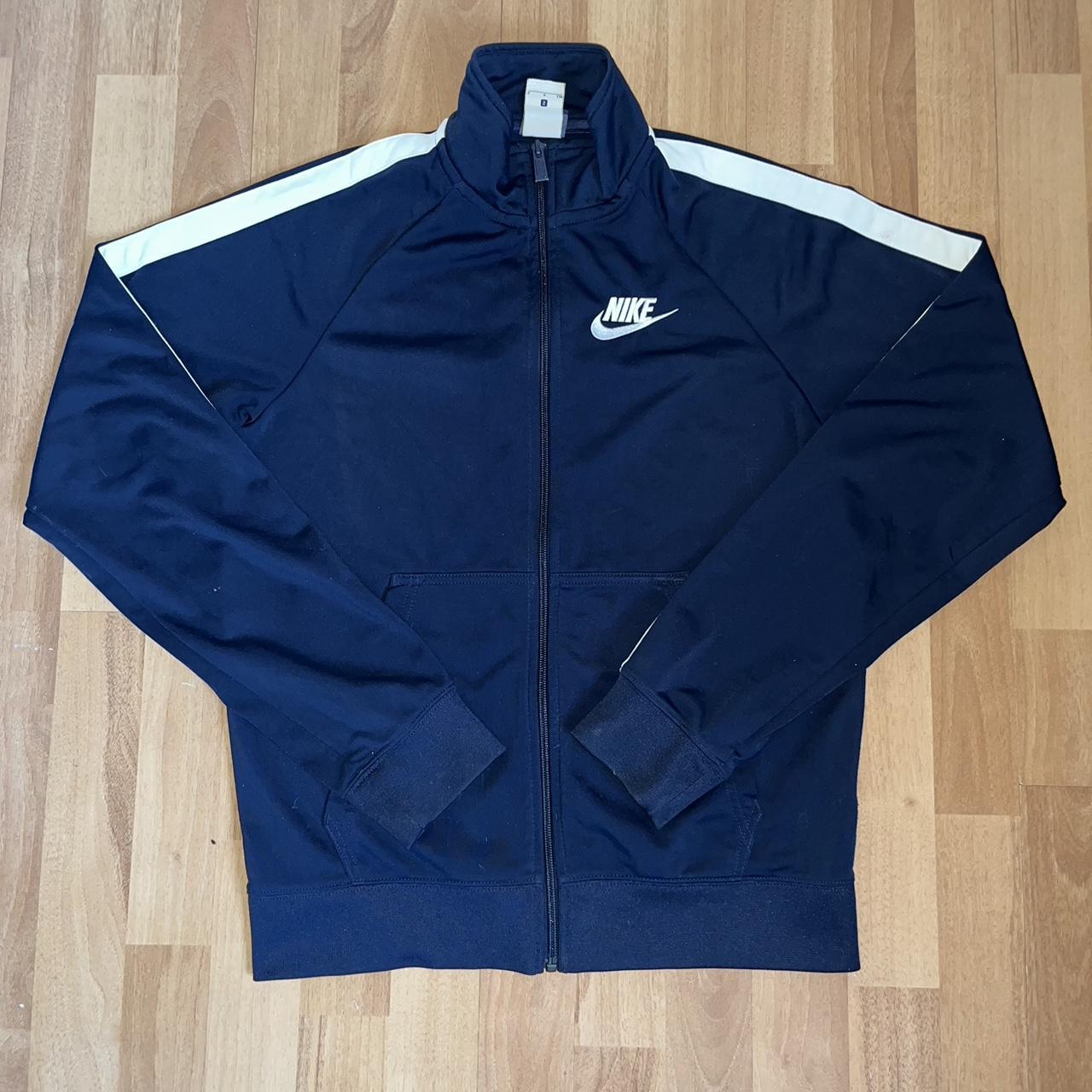 Nike Men's Blue and White Jacket | Depop