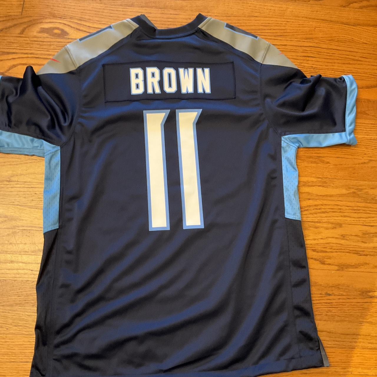 Nike Mens Blue Tennessee Titans #11 NFL A.J. Brown - Depop