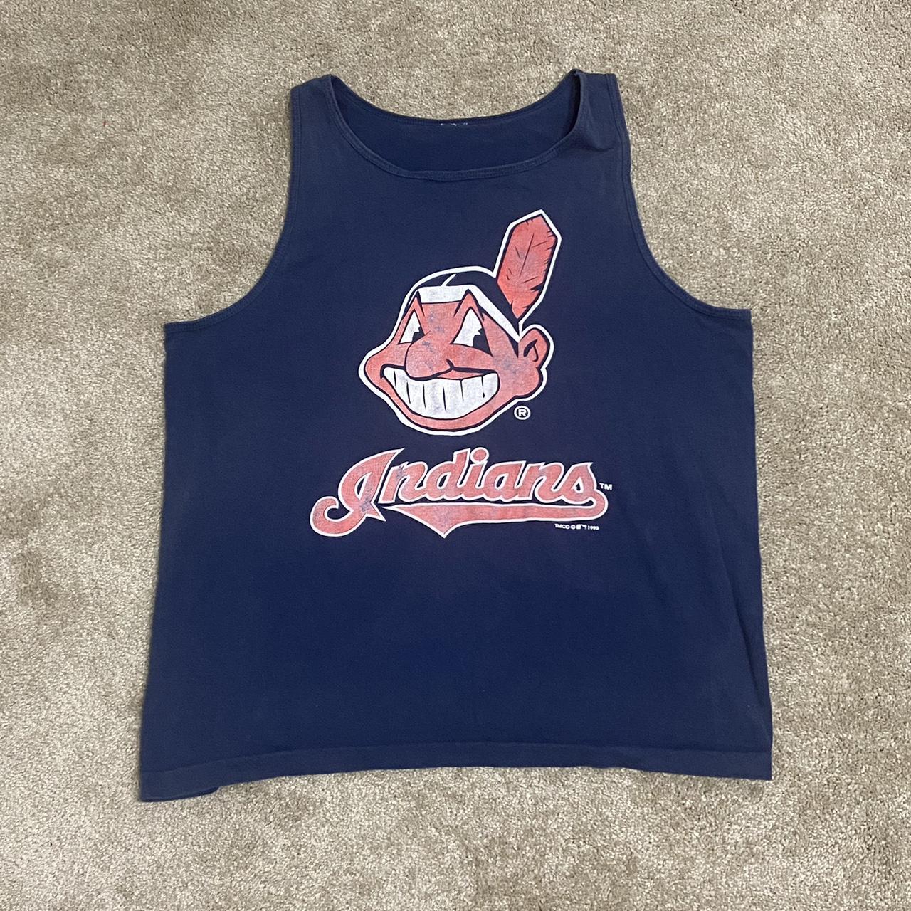 1995 Cleveland Indians Tank top Measurements: Tag:... - Depop