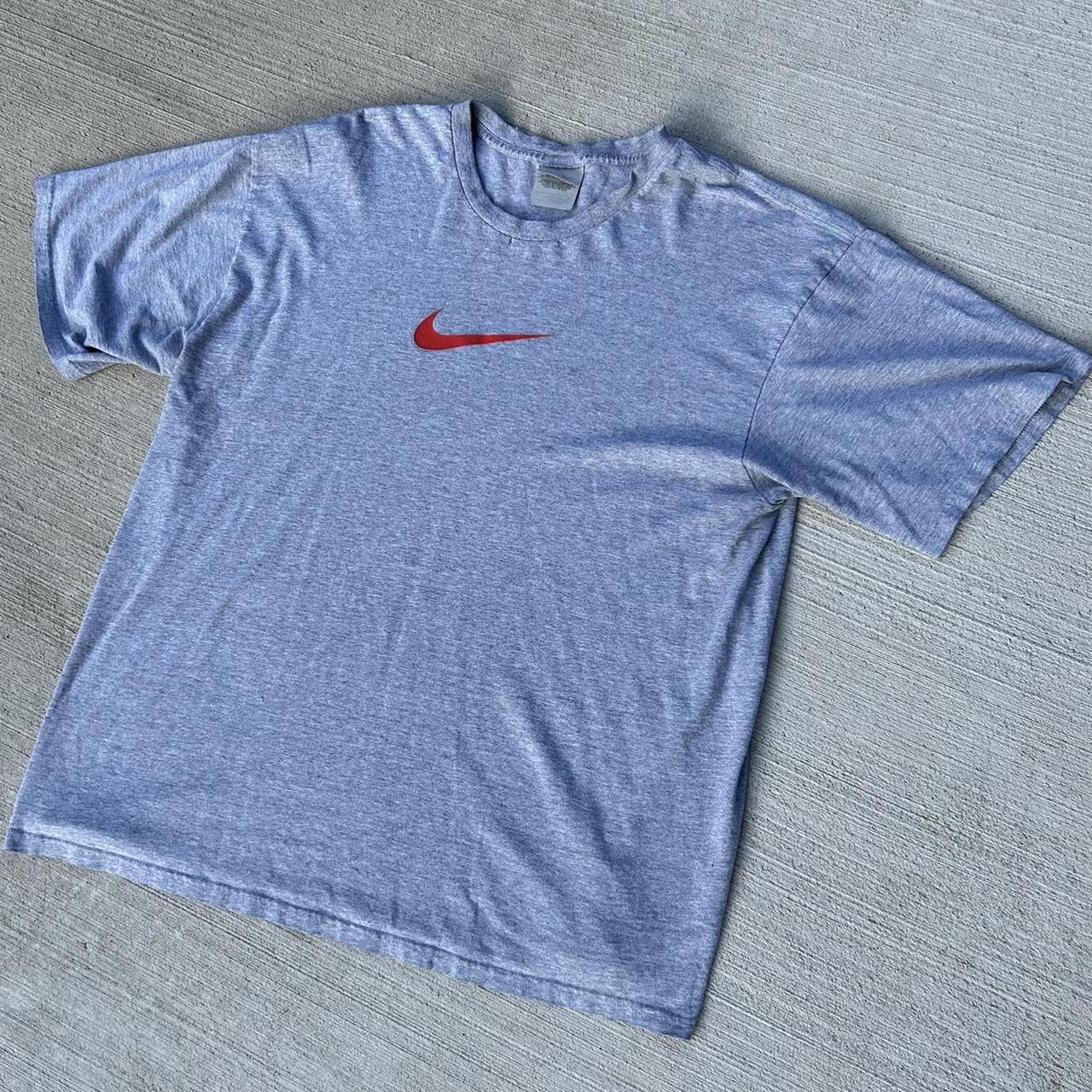 Nike Men's Grey and Red Shirt | Depop