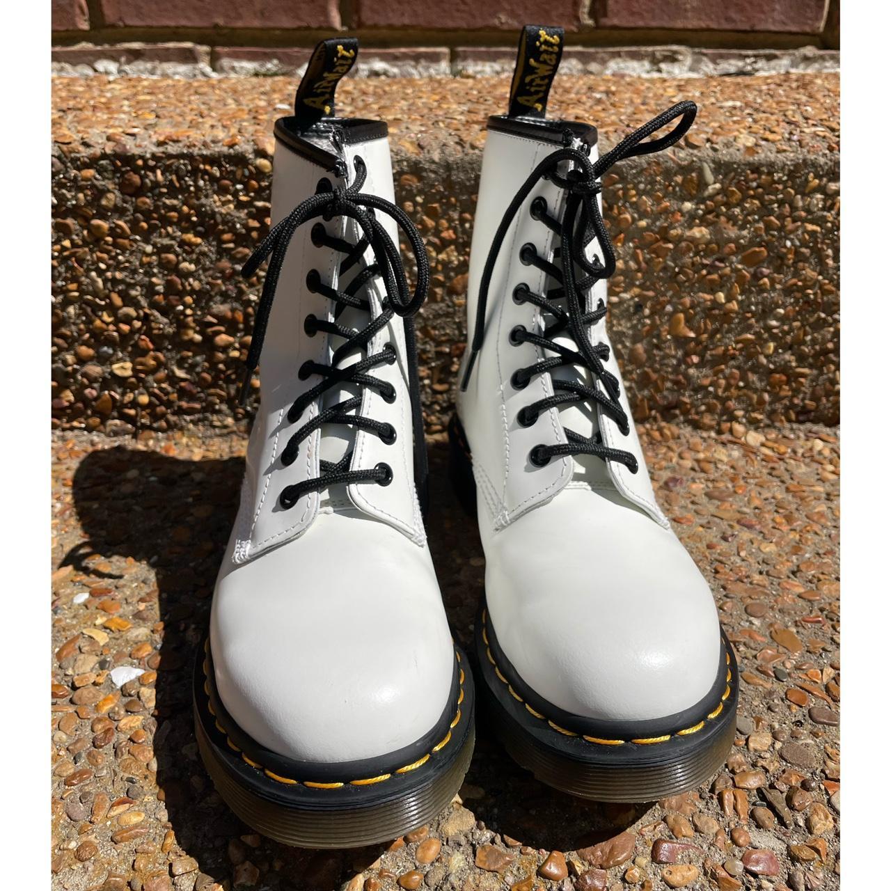 White glossy clearance doc martens