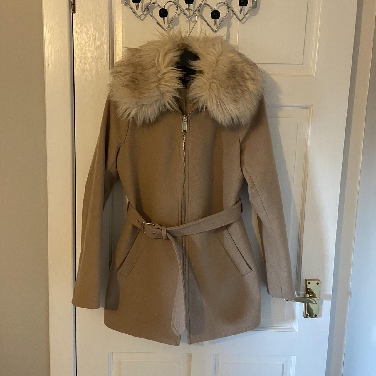 River Island coat with belt Size 8 Only worn a few... Depop