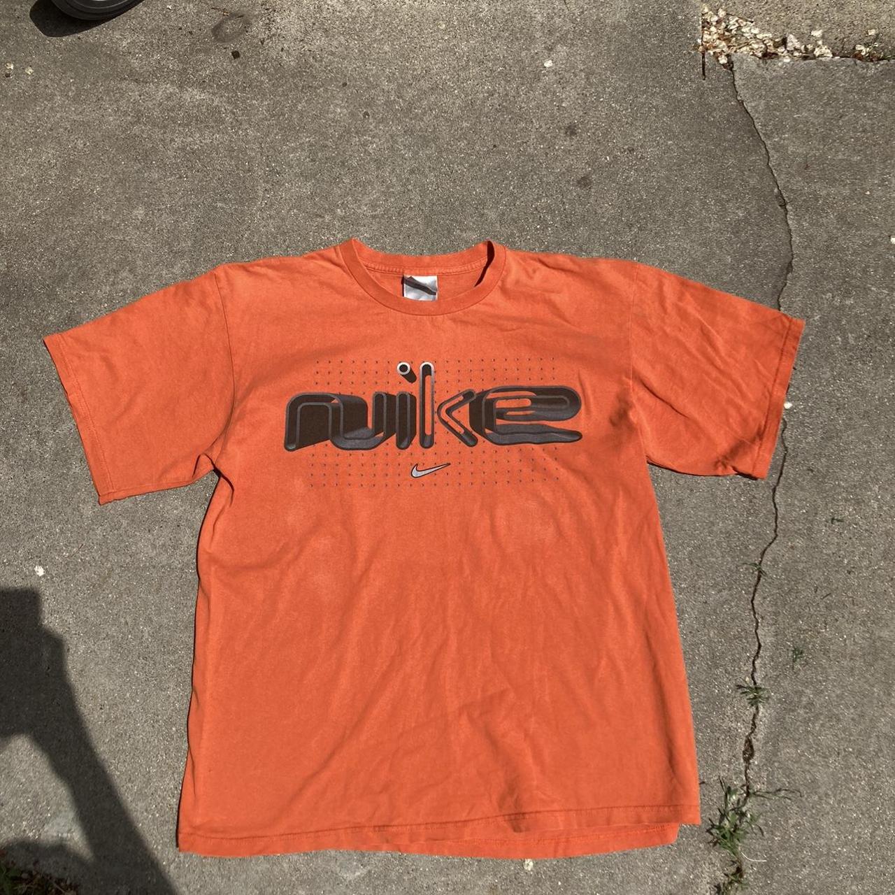 Nike Men's Orange and Black T-shirt | Depop