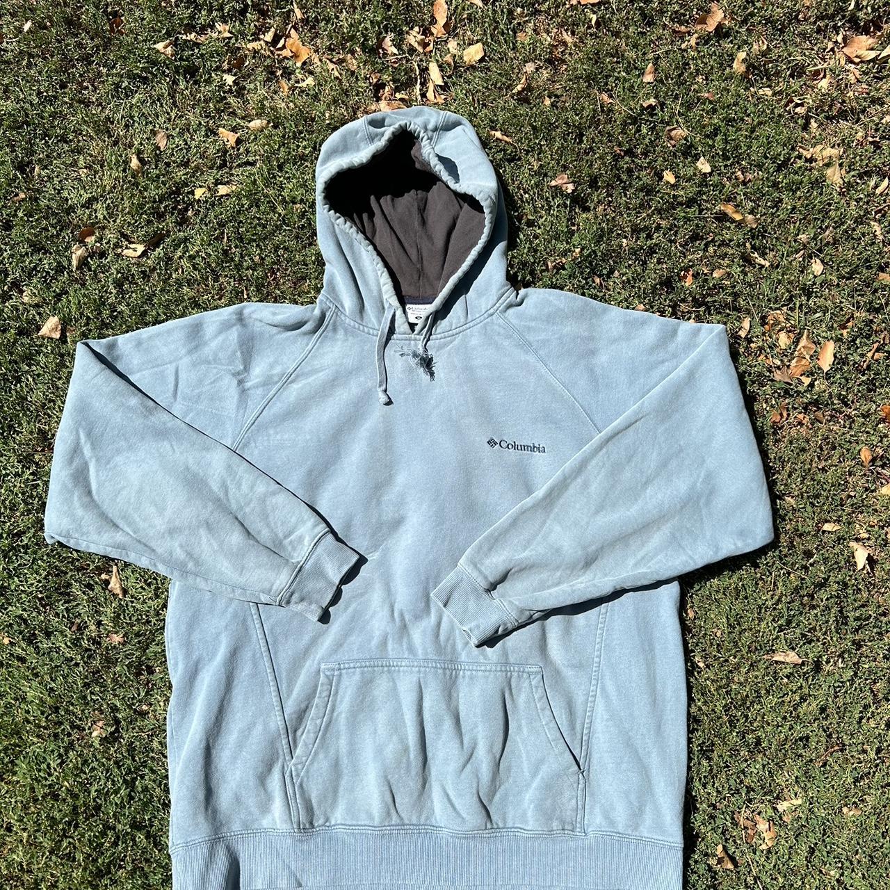 Vintage Blue Columbia Hoodie Super Nice Fading... - Depop