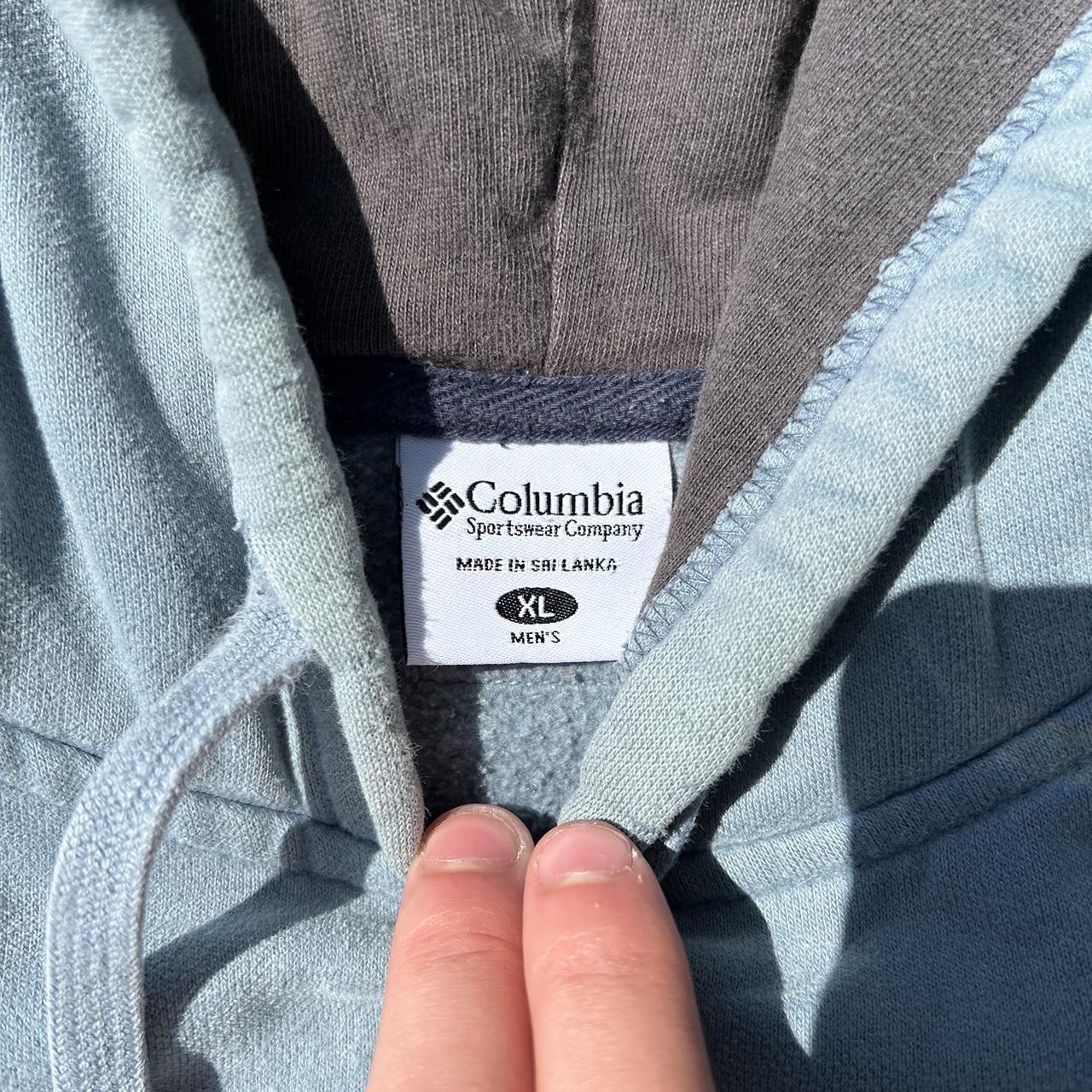 Vintage Blue Columbia Hoodie Super Nice Fading... - Depop