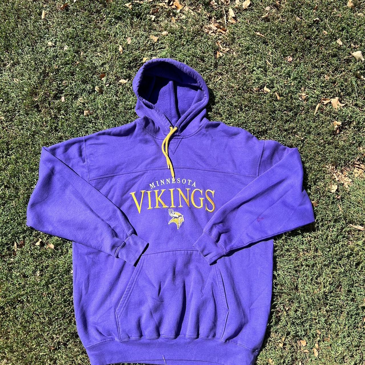 Vintage Minnesota Vikings sweatshirt in yellow. From - Depop