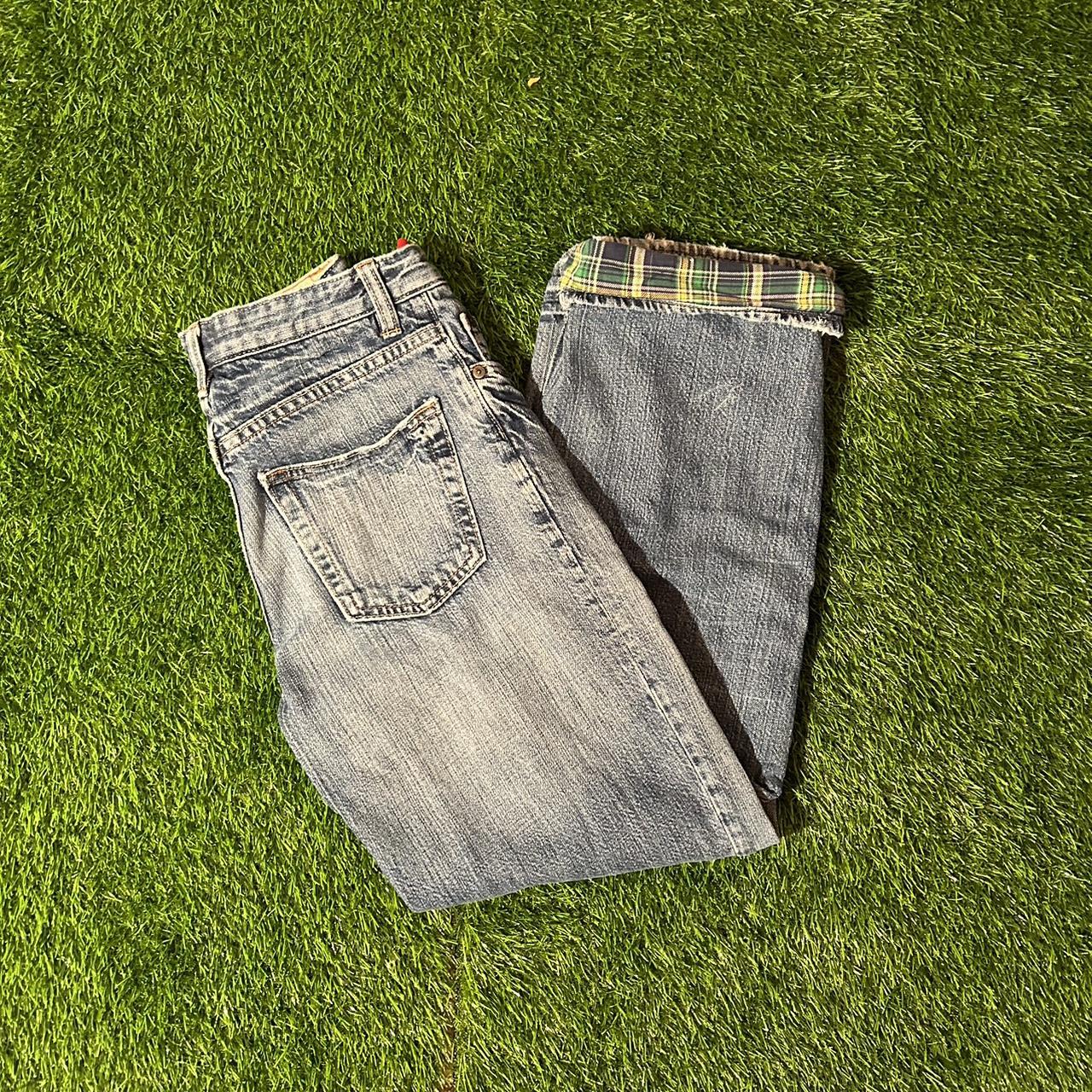 Y2K Gap Kids Flannel Lined Jeans Boys Size 14 Loose Fit - Depop