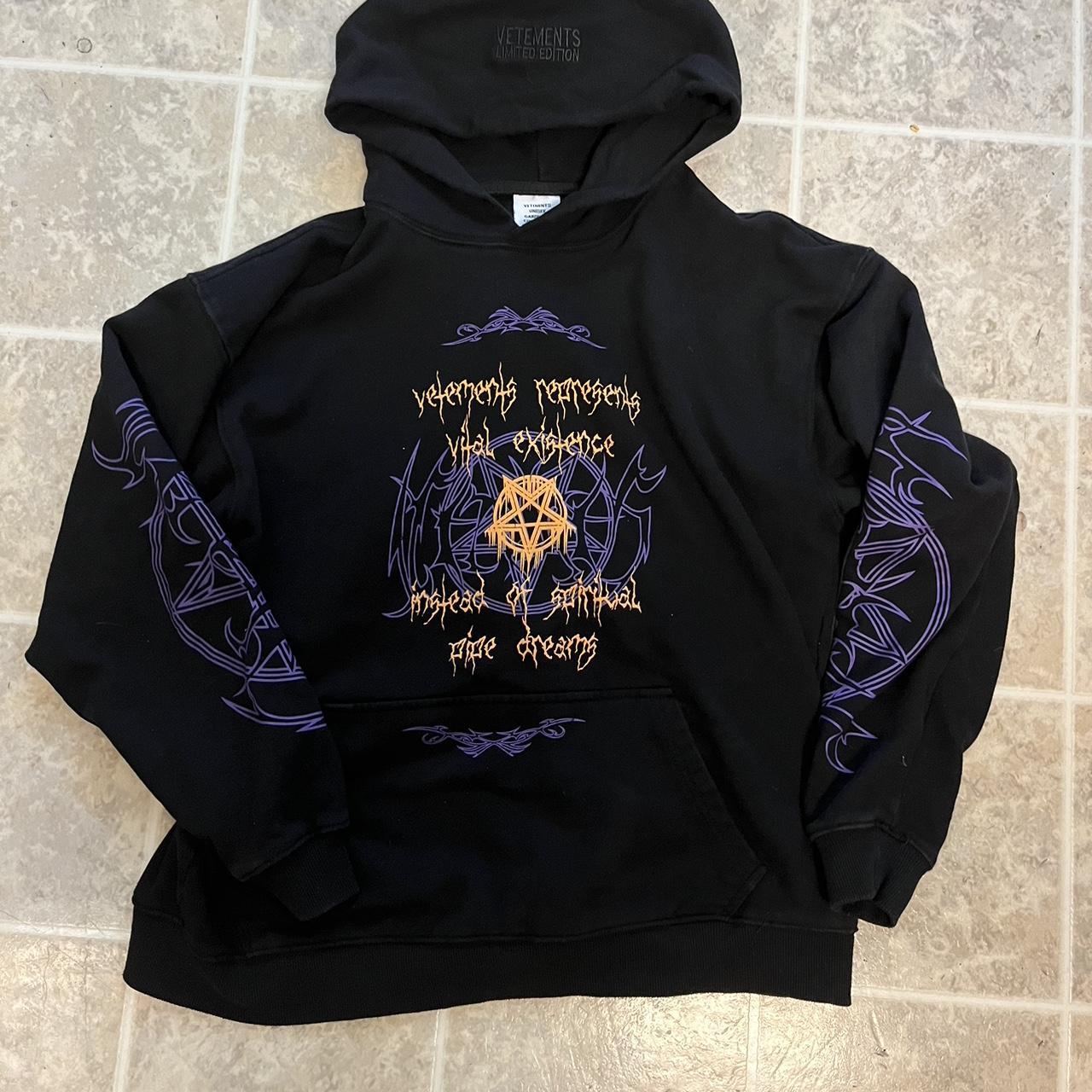 Vetements Vital existence hoodie DONT BUY Size:... - Depop