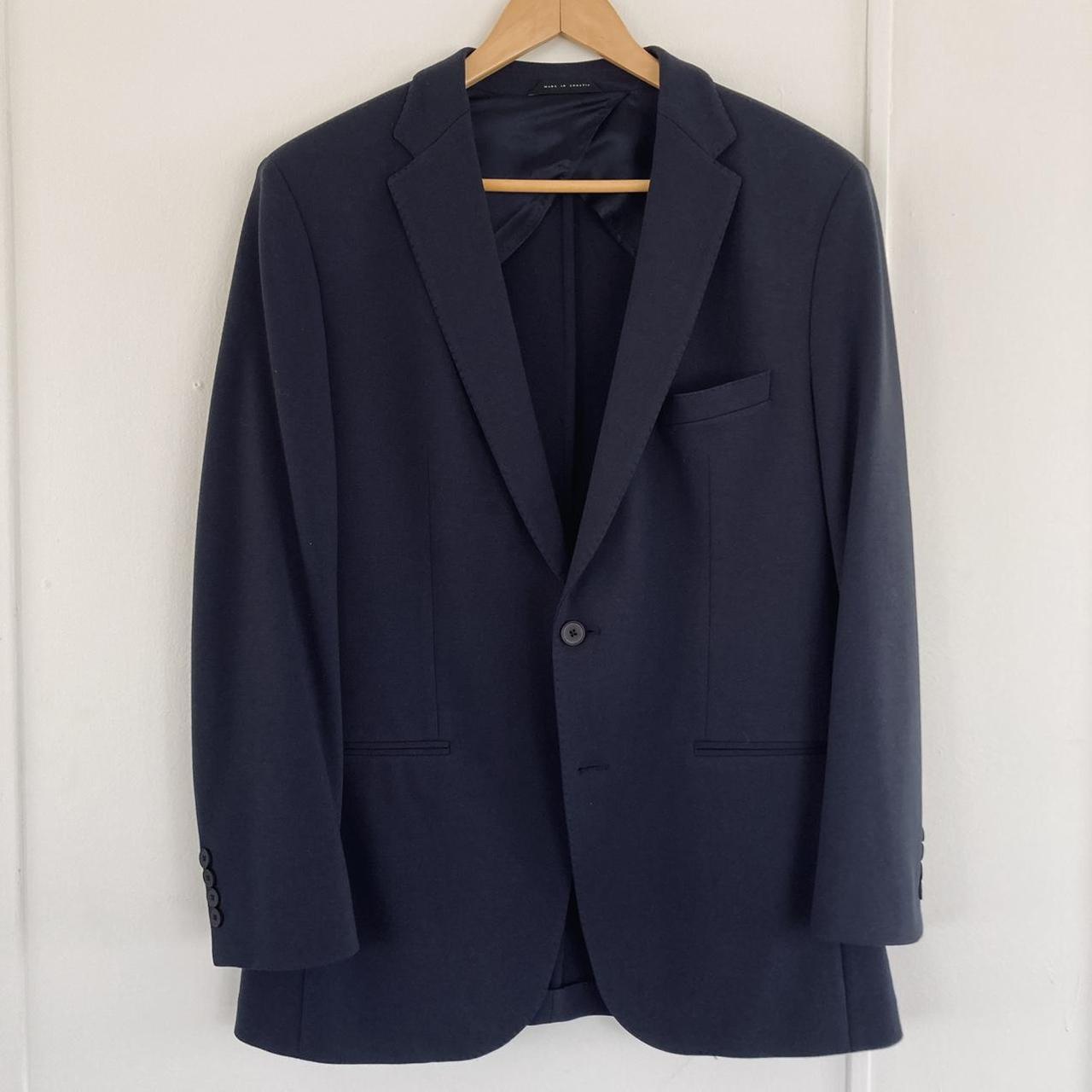 Hugo Boss dark navy blue suit jacket. Sharp jacket.... - Depop