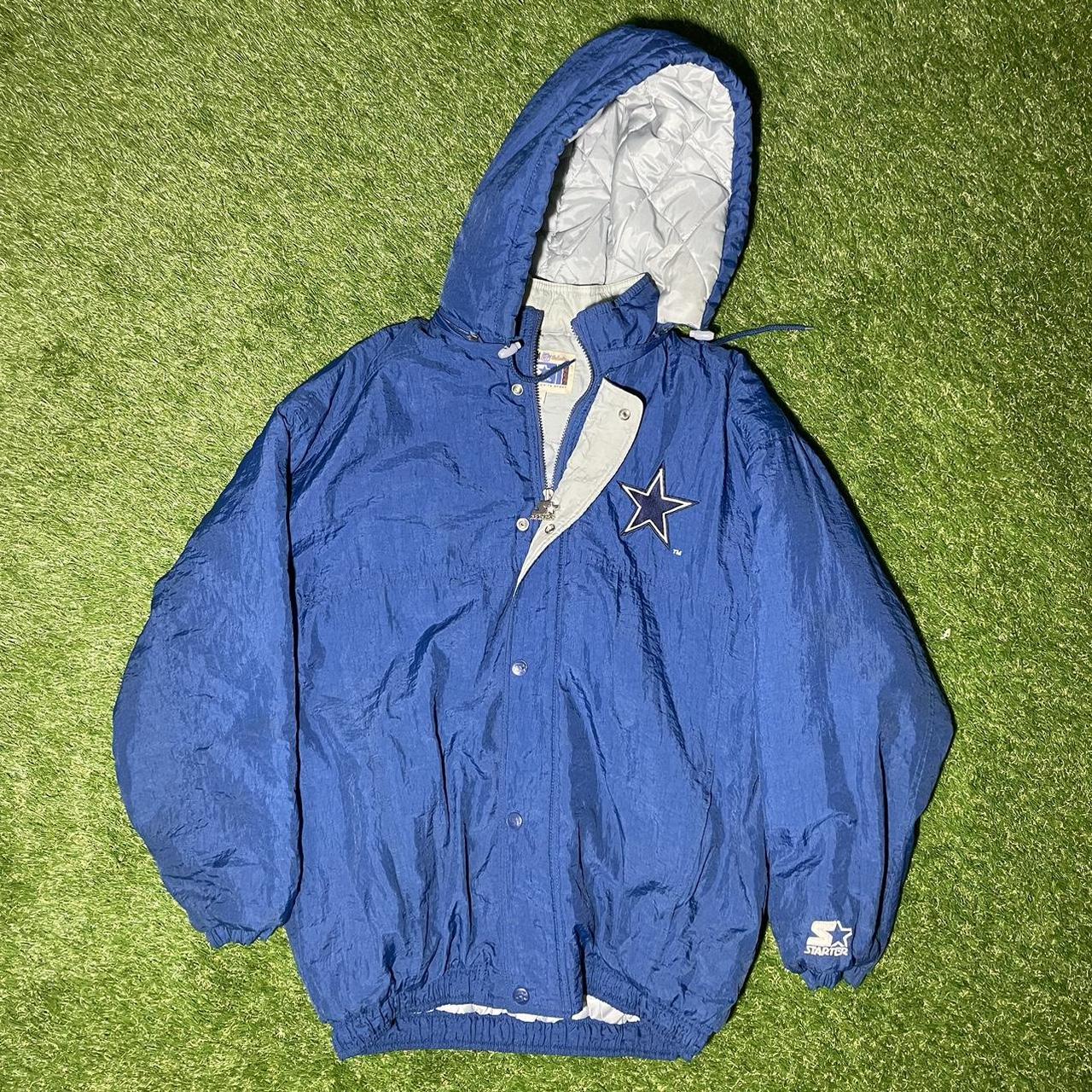 Vintage 90's Dallas Cowboys Starter Hooded Puffer - Depop