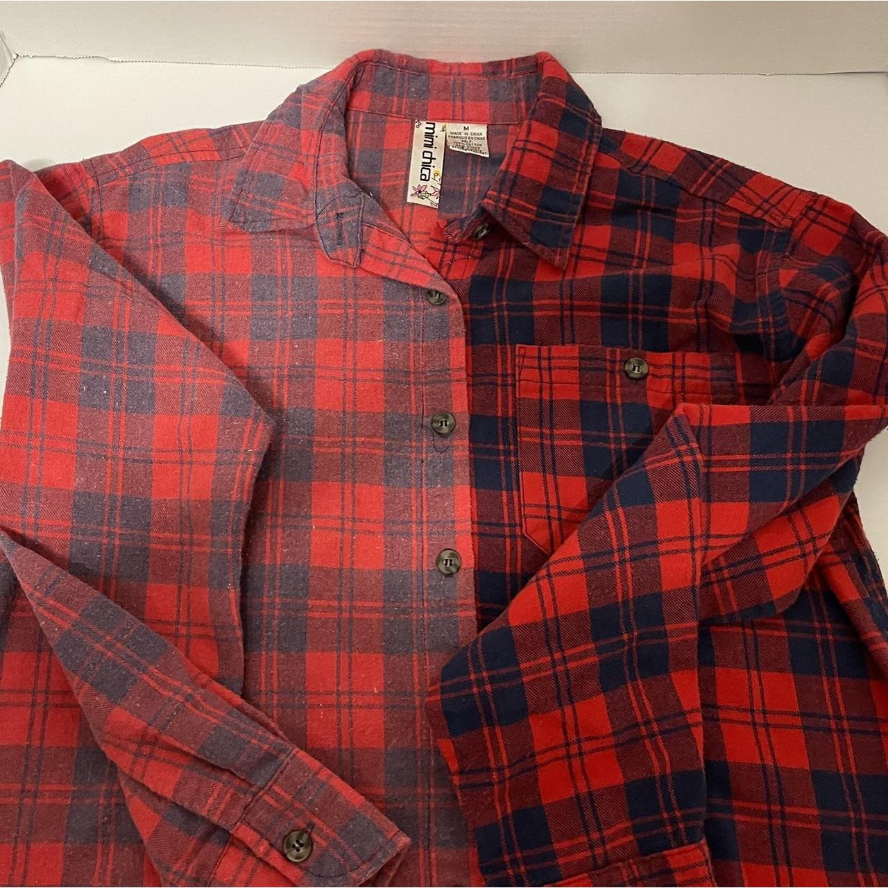 Women's Blue and Red Shirt Depop