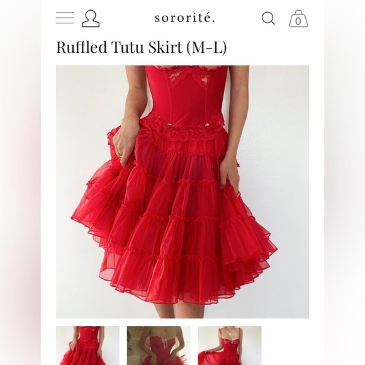 Cherry red tulle skirt hotsell