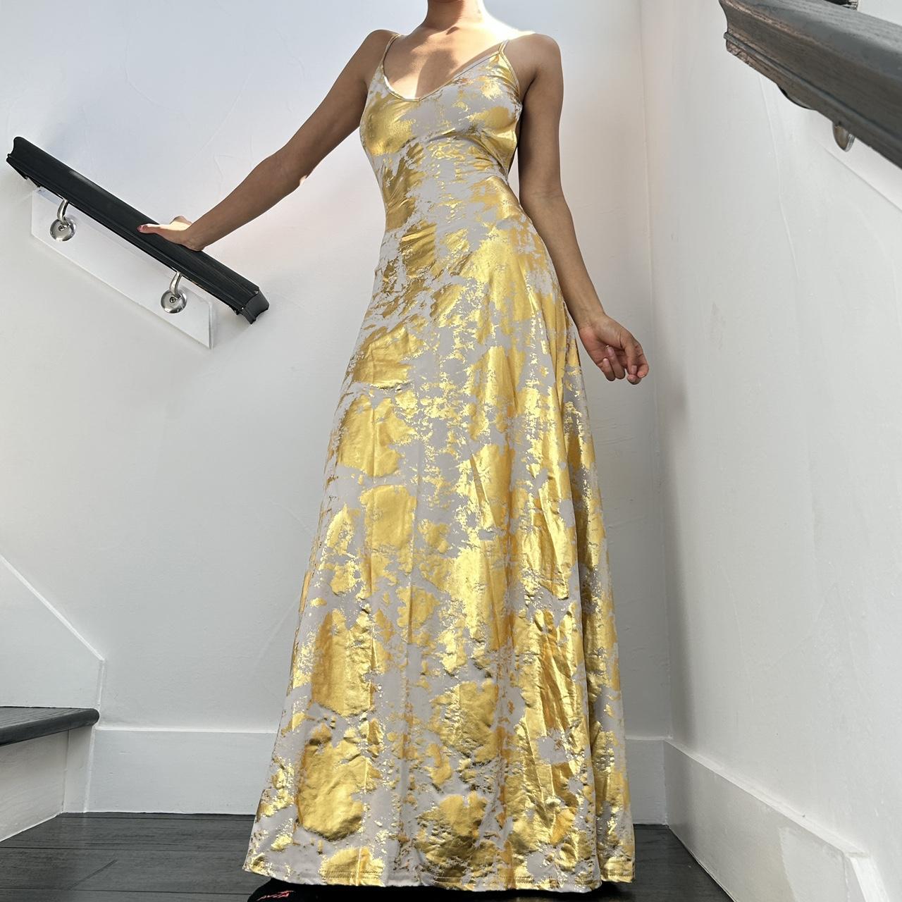 Remiel Backless Metallic Maxi Dress from Mew Mews - Depop