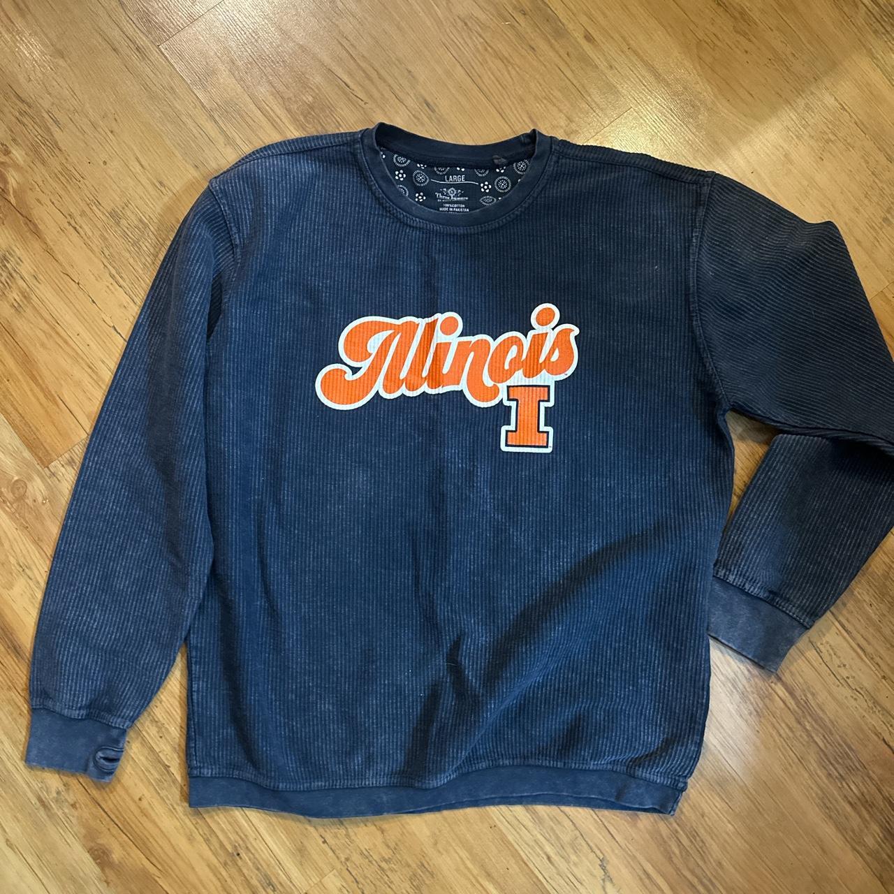 Illinois Fighting Illini Sweatshirt Sz L ribbed ,... - Depop