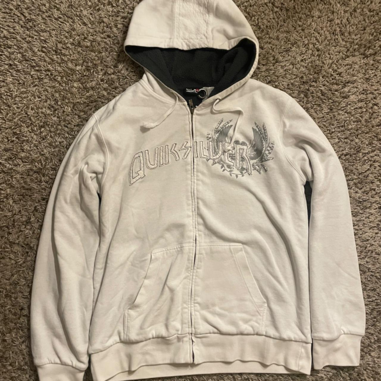 Quiksilver Men's Cream Hoodie Depop