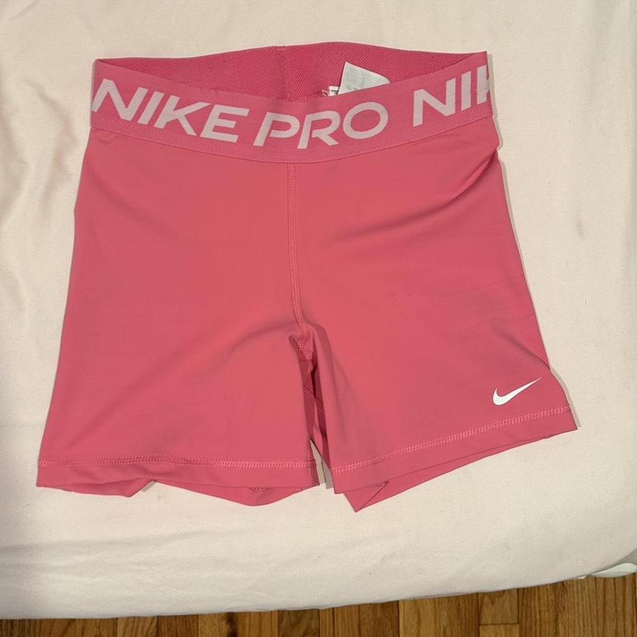 Pink Nike pros size small barely worn - Depop