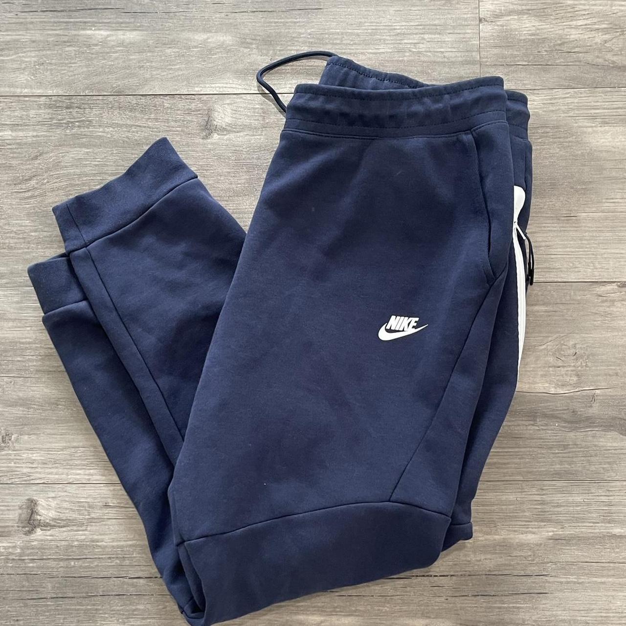 Navy Blue Nike tech pants In very good condition No... Depop