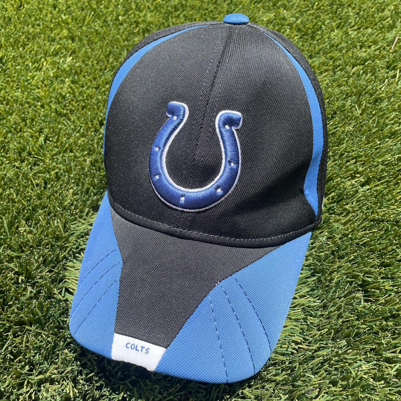 Reebok Indianapolis Colts NFL Football Cap Blue White Fitted Hat - Size L/XL