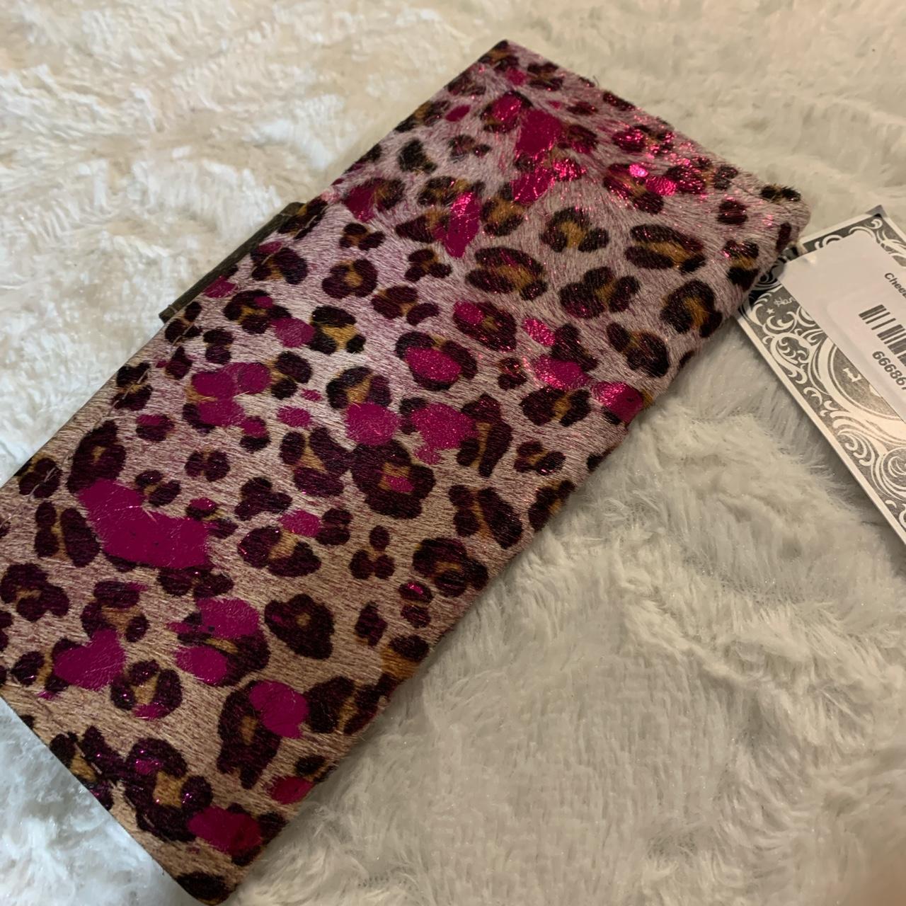 Cheetah & pink acid wash small wallet clutch calf - Depop