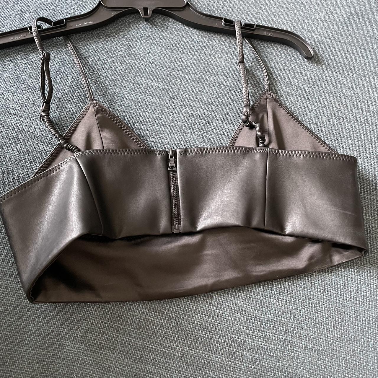 Bardot faux leather bralette Crafted from vegan - Depop