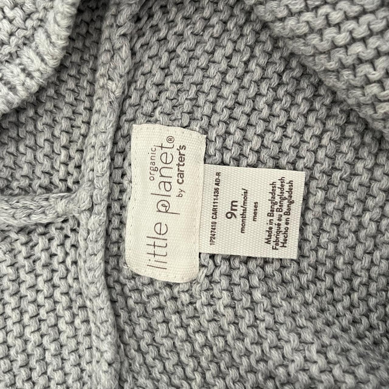 Baby grey cardigan 9 month. 100 organic cotton.... Depop