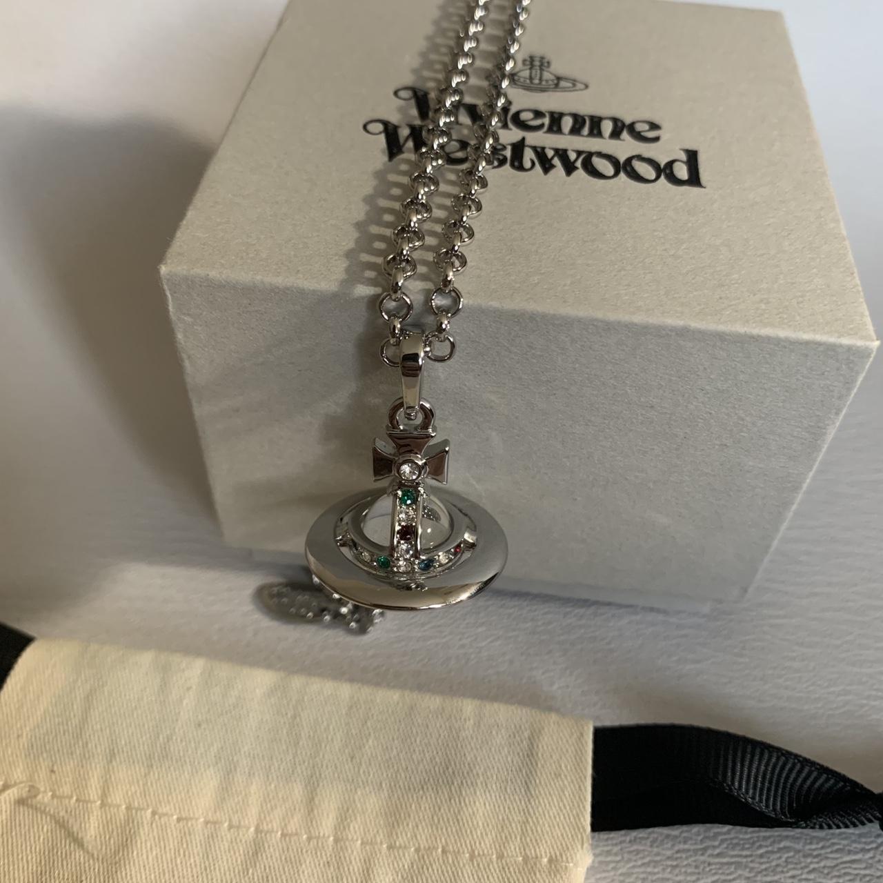 Authentic vivienne westwood necklace silver chains... - Depop