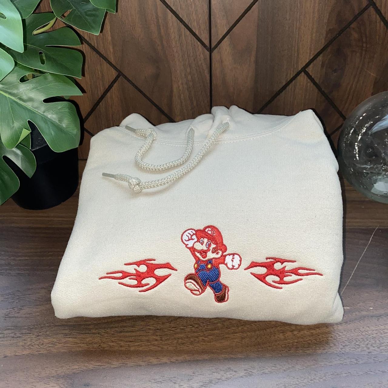 Mario y2k Embroidered Hoodies 💫 Also available in... - Depop