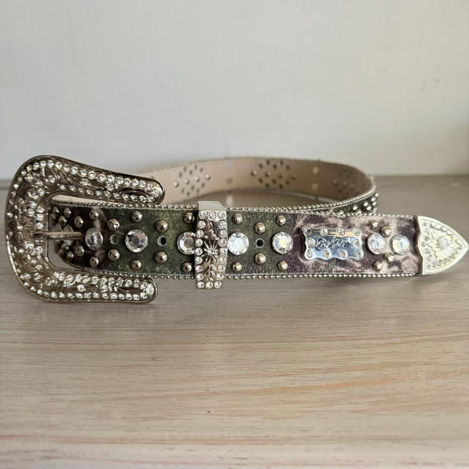 BHW Leather & Rhinestone Belt Size M