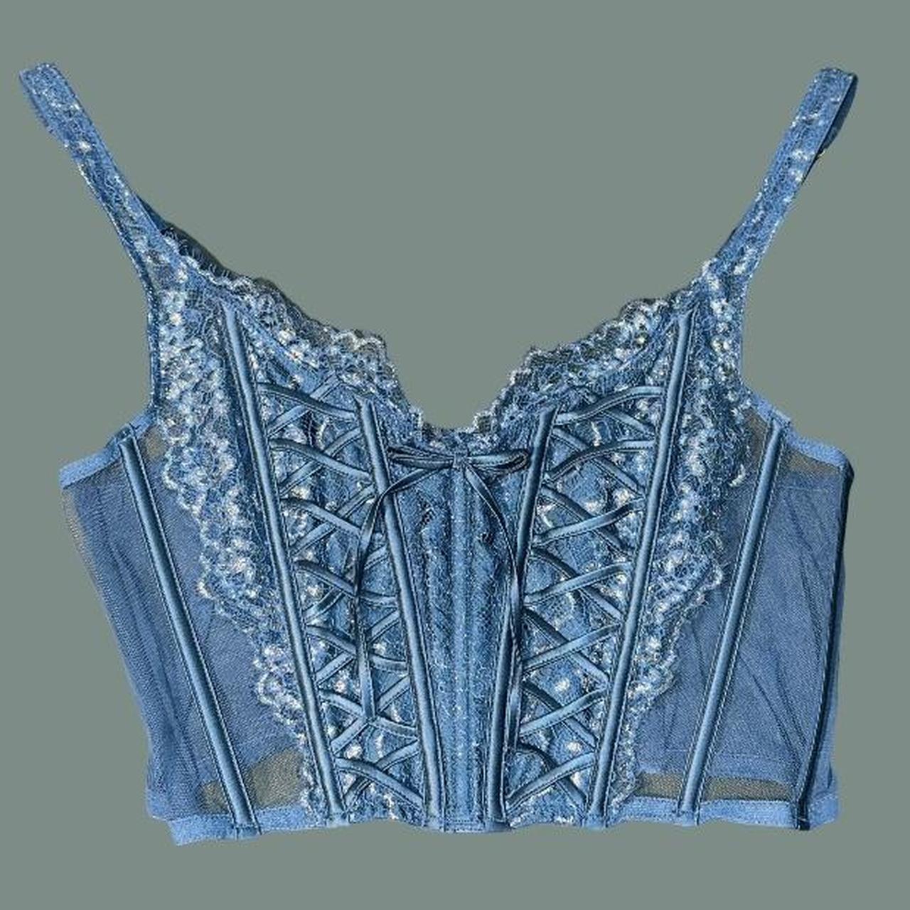 Blue lace Victoria's Secret triangle bralette 💙 - Depop