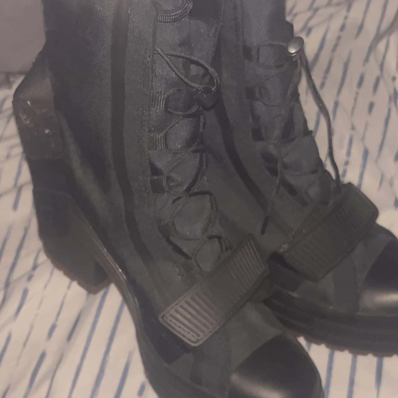 Black converse combat boots w heels Original price