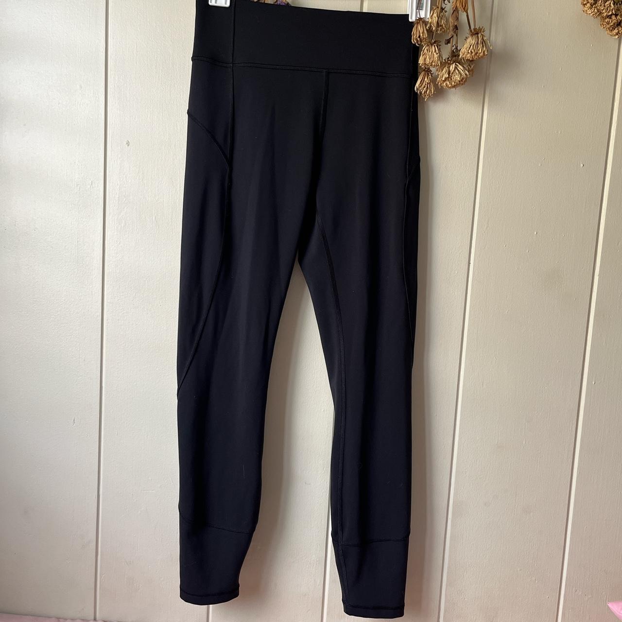 Mid calf black lulu leggings lululemon athletic... Depop