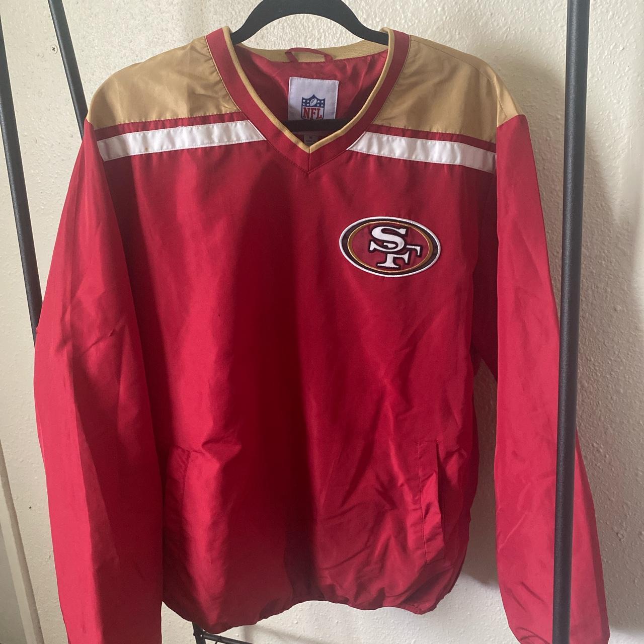 NFL Men's Red and Gold Jacket Depop