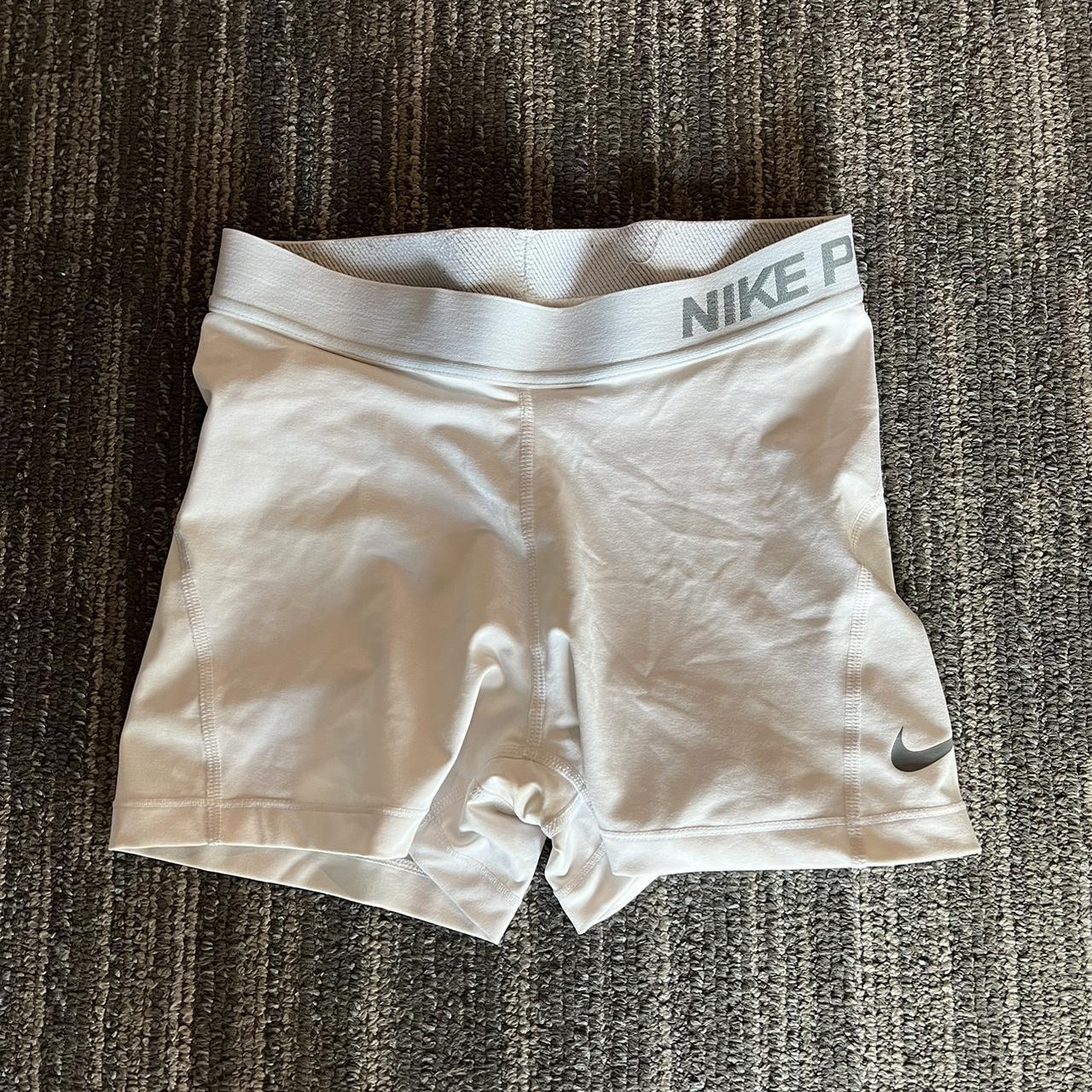 womens white nike compression shorts