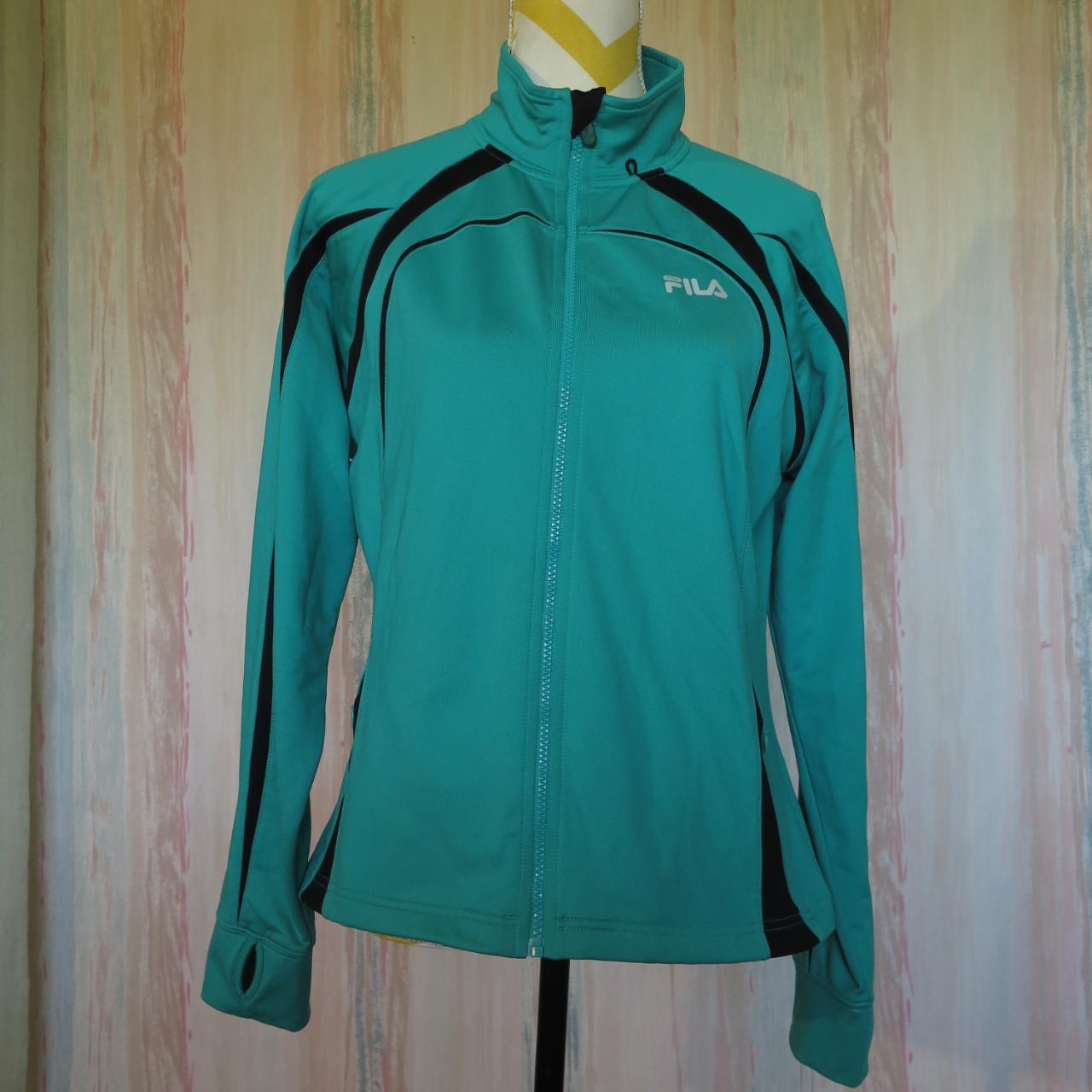 Fila Women's Green and Black Jacket Depop