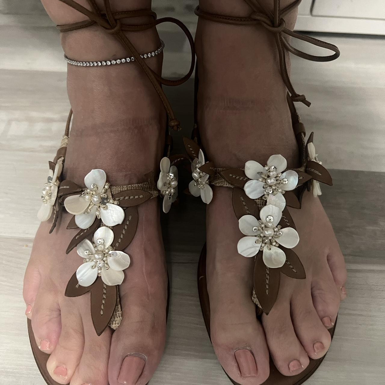 Valentino flower sandals hot sale