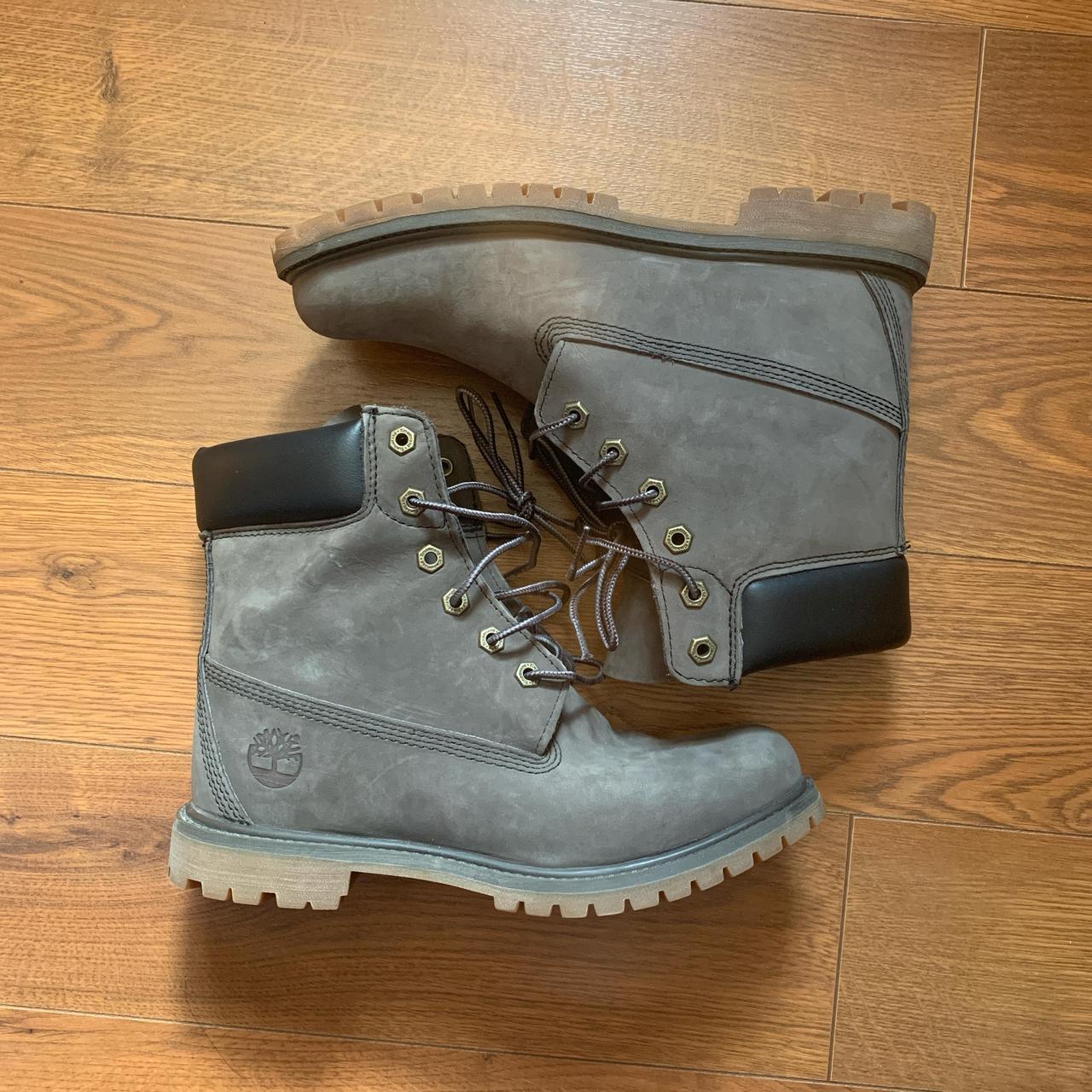 Grey and brown timbs Size 9 womens/ 40 Europe Can... - Depop